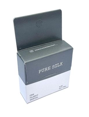 Biodegradable Silk Dental Floss | Dentist recommended | No PFAS | Peppermint oil | Easy glide | 43 yards | Shatter Proof Cardboard box | Plastic Free | Natural Candelila Wax