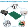 8PCS Scouring Pad - Premium Heavy Duty Scrub Pads with AntiGrease Technology, Reusable Household Green Dish Scrubber, Multipurpose Scour pad - for Kitchen Scrubber & Metal Grills, 3.9 x 5.9 x 0.36IN view 2