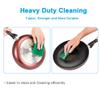 8PCS Scouring Pad - Premium Heavy Duty Scrub Pads with AntiGrease Technology, Reusable Household Green Dish Scrubber, Multipurpose Scour pad - for Kitchen Scrubber & Metal Grills, 3.9 x 5.9 x 0.36IN view 4