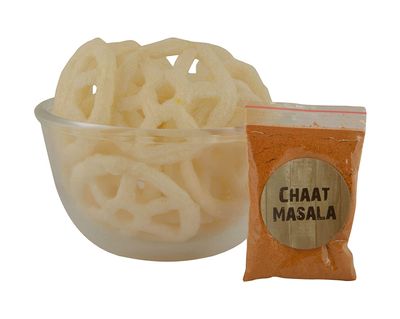Anuvan Feel The Utsav Spicy Wheels Tasty Homemade Papad Food Snack Chips with Chaat Masala- Pack of 250 g