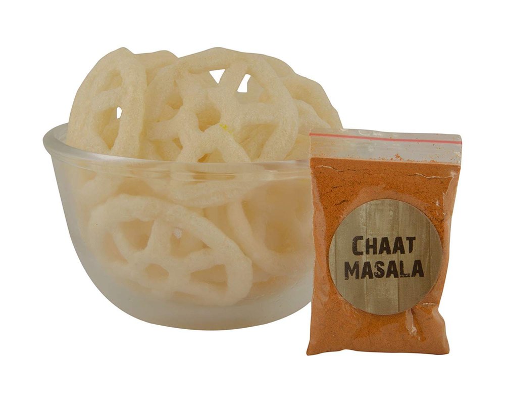 Anuvan Feel The Utsav Spicy Wheels Tasty Homemade Papad Food Snack Chips with Chaat Masala- Pack of 250 g