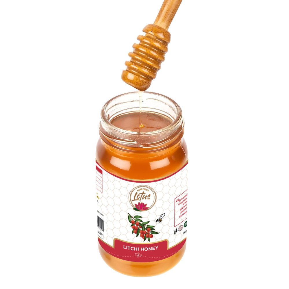 Eight Petals Lotus Litchi Honey 250 gm | Pure and Healthy Unprocessed Honey | 100% All Natural Raw Honey