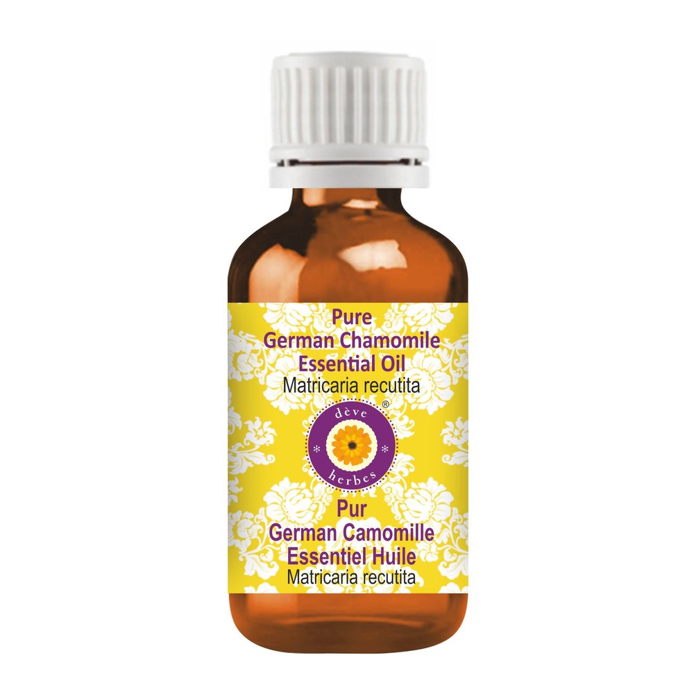 Deve Herbes German Chamomile Essential Oil (Matricaria recutita) Pure | Non-Sticky | Non-greasy | Lightweight | Men & Women | All Skin Types | Steam Distilled 5ml