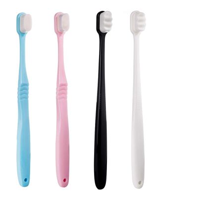 DI QIU REN Extra Soft Toothbrush for Sensitive Gums, 4 Pack (Blue, Pink, Black, White)