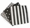 Paper Napkins White Black, Decorative Dinner Luncheon Napkins for Party Events 60count, Folded 6.5 x 6.5, Unfolded 13 x 13 view 1