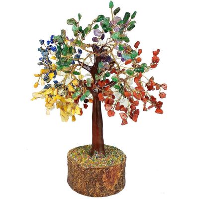 Fastel Chakra Tree Natural Chips Crystal Tree Items for Good Luck Home Decoration