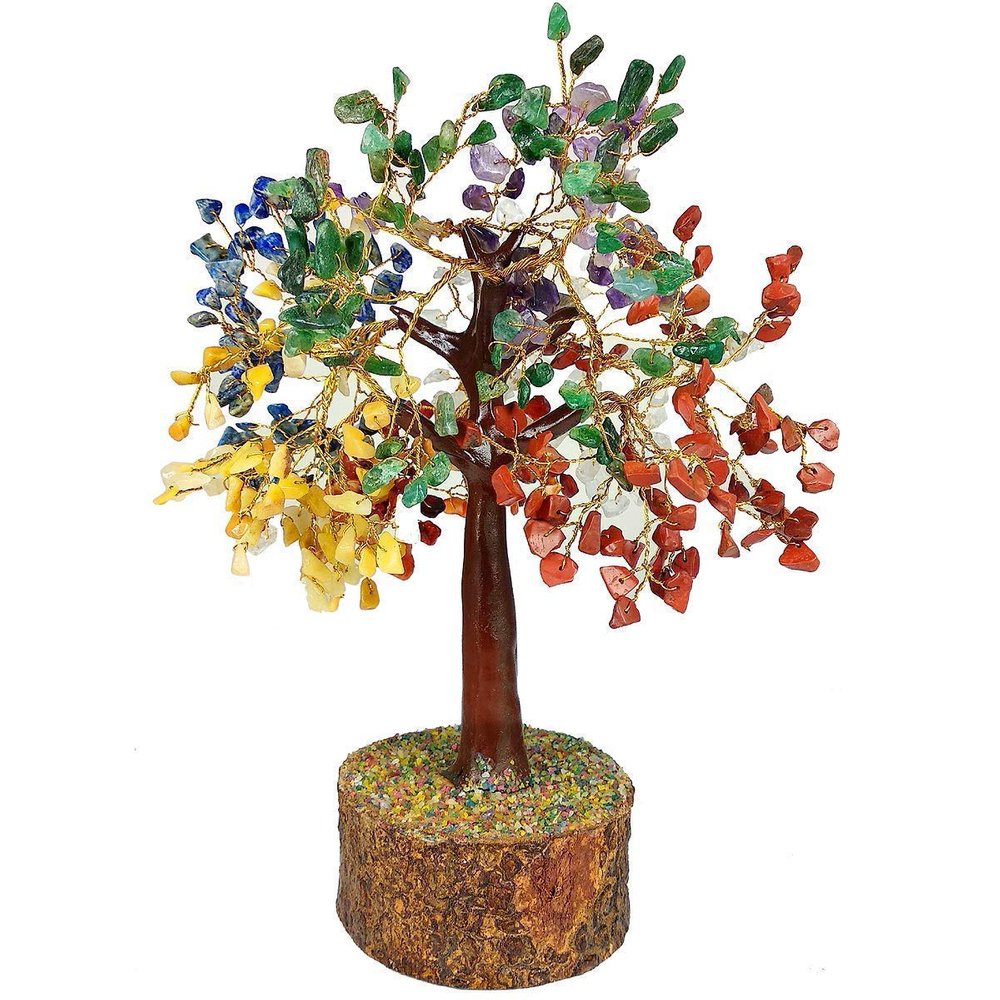 Fastel Chakra Tree Natural Chips Crystal Tree Items for Good Luck Home Decoration