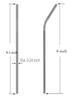 Diniva Reusable Stainless Steel Drinking Straws, Safe & Hygenic (2 Bend & 2 Straight Straws, 1 Cleaning Brush)- Silver view 3