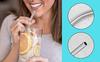 Diniva Reusable Stainless Steel Drinking Straws, Safe & Hygenic (4 Bend, 1 Cleaning Brush)- Silver view 3