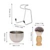 Male Shaving Set Shaving Brush+Soap Bowl+Stand Base Male Facial Hair Cleaning Beard Shaver Kit view 2