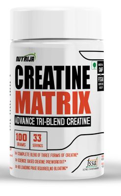 NutriJa CREATINE MATRIX Complete Blend Of Creatine HCL, Creatine Nitrate & Magnesium Chelate -100grams (Pineapple)