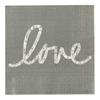 Gray Paper Luncheon Napkin - Love, Script - 13" x 13" - 20 Count Box - Restaurantware view 1