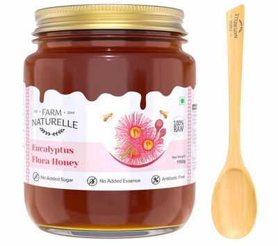 Farm Naturelle-Eucalyptus Flower Wild Forest (Jungle) Honey|850g+150 Extra and a wooden Spoon|Pure Honey, Raw | Natural Un-processed - Un-heated Honey | Lab Tested Honey.