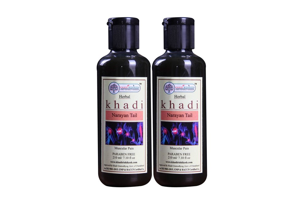 khadi Rishikesh Narayana Tel Paraben Free Ayurvedic Pain Relief Oil Combo Set Pack Of - 210ml X 2 (420ml)