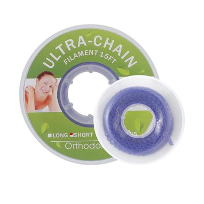 Colourful Dental Orthodontic Elastic Rubber Band Power Chain for Braces Short Long Continuous Sizes Orthodontic Treatment 1 pc (Open, Violet)