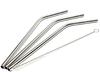 DeoDap Set of 4 Stainless Steel Straws & Brush (4 Bent Straws, 1 Brush) view 2