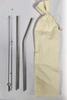 DeoDap Set of 4 Stainless Steel Straws & Brush (4 Bent Straws, 1 Brush) view 4