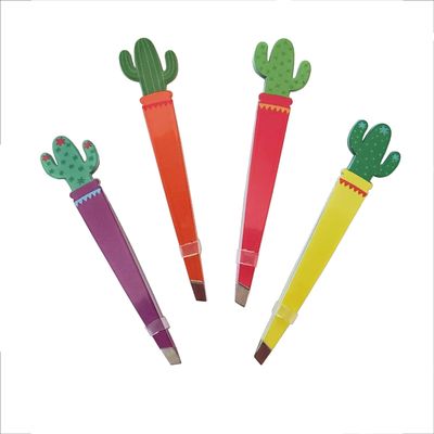 Cute Cactus Tweezer Set (4 pack) Slant Tweezers Assorted Set Southwestern Souvenir Gift Tweezer Bundle