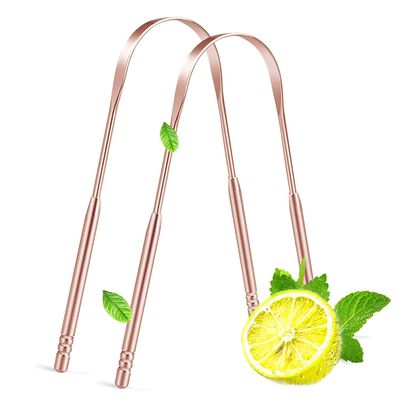 JohnBee Tongue Scraper, 2 Pack Copper Tongue Scraper Cleaner for Adults  Kids, Stainless Steel Tongue Scrapers for Removing Bad Breath, 100% BPA Free Fresher Tongue Tools, Help Oral Hygiene