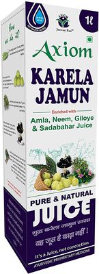 Axiom Karela Jamun Juice | Enriched with Neem, Karela, Jamun & Giloye | Helps to Maintain Blood Sugar Levels|Enhance Digestive System -1L (Pack of 4)