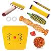ACi Acupressure India Wooden Foot Roller Acupressure Magnetic Stress Mat Combo Kit view 1