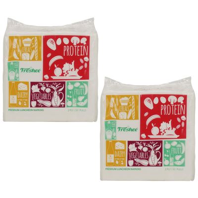 Freshee 2 Ply Tissue Paper Napkin 50 Pulls Facial Tissue Napkin Car Tissue Box Super Soft Pack Of 2