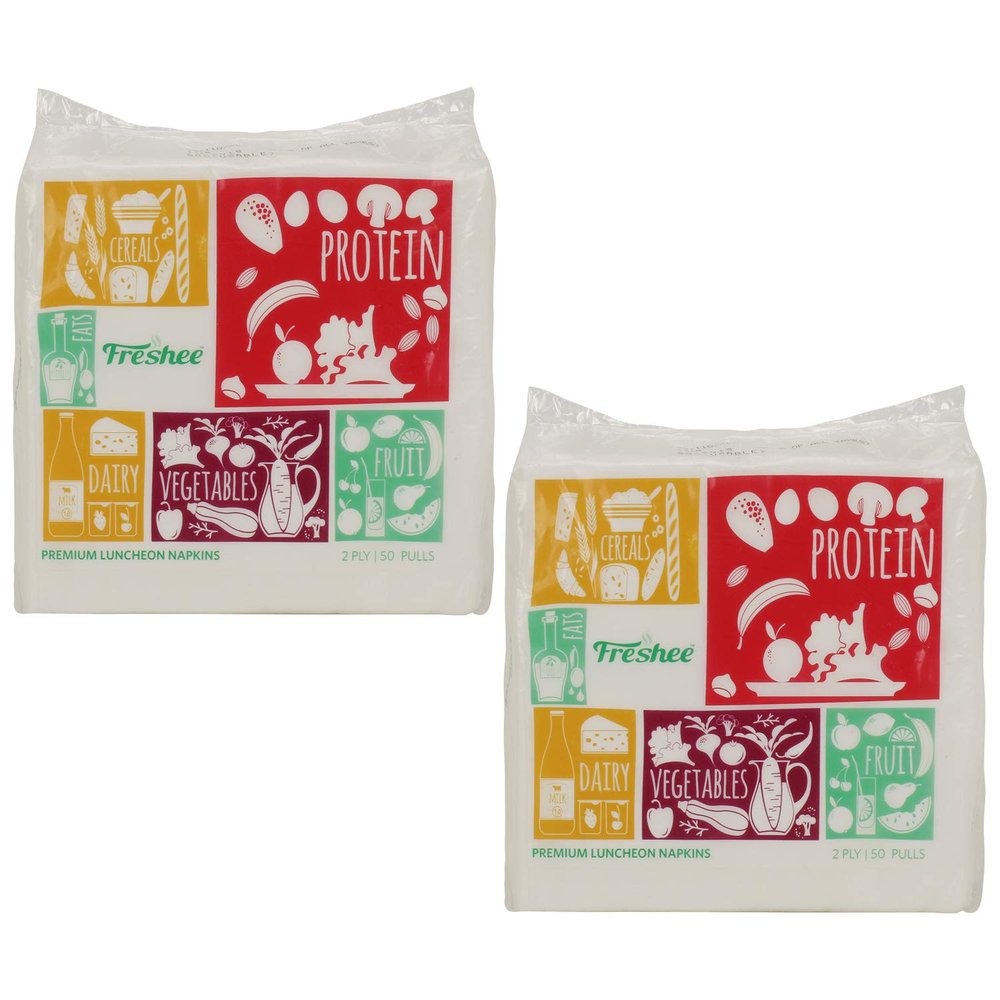 Freshee 2 Ply Tissue Paper Napkin 50 Pulls Facial Tissue Napkin Car Tissue Box Super Soft Pack Of 2