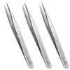 Beaditive High Precision Craft Tweezers 3 Pack - 4.7" Stainless Steel Non-Serrated Jewelry Tweezers with Fine Point Tips - Ideal for Sewing, Beading & DIY Crafts view 1