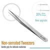 Beaditive High Precision Craft Tweezers 3 Pack - 4.7" Stainless Steel Non-Serrated Jewelry Tweezers with Fine Point Tips - Ideal for Sewing, Beading & DIY Crafts view 2