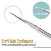 Beaditive High Precision Craft Tweezers 3 Pack - 4.7" Stainless Steel Non-Serrated Jewelry Tweezers with Fine Point Tips - Ideal for Sewing, Beading & DIY Crafts view 3