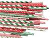 Pack of 150 Christmas Paper Straws in Red, Green and Gold. Holiday Straws, Vintage Party Supplies, Santa Red & Emerald Elf Green Straws view 1