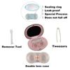 MUDOR Exquisite Contact Lens Case - Mini Travel Kit Box Holder Container Includes Remover Tool with Tweezers and No Leak Contact Case Organizer for Soft & Hard Lens (Pink) view 3