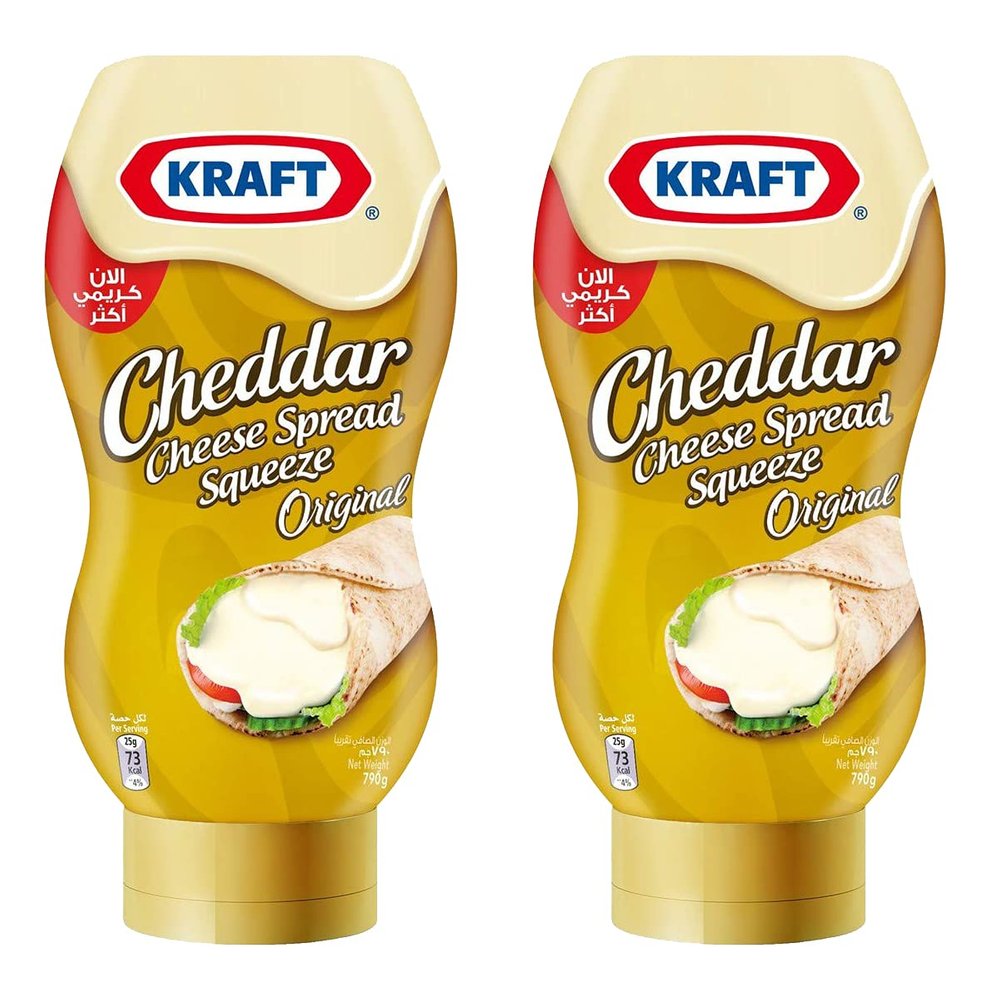 Kraft Cheddar Cheese Spread Squeeze Original, 440 grams, Pack of 2