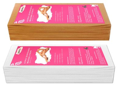 Gypsy Non-woven Body Waxing Strips - 300 Pcs - Pack of 5 - Beige - Hair Removal Wax Strips for Full Body, Face, Legs, Underarms, Facial Eyebrow - Disposable & Anti-Bacterial.