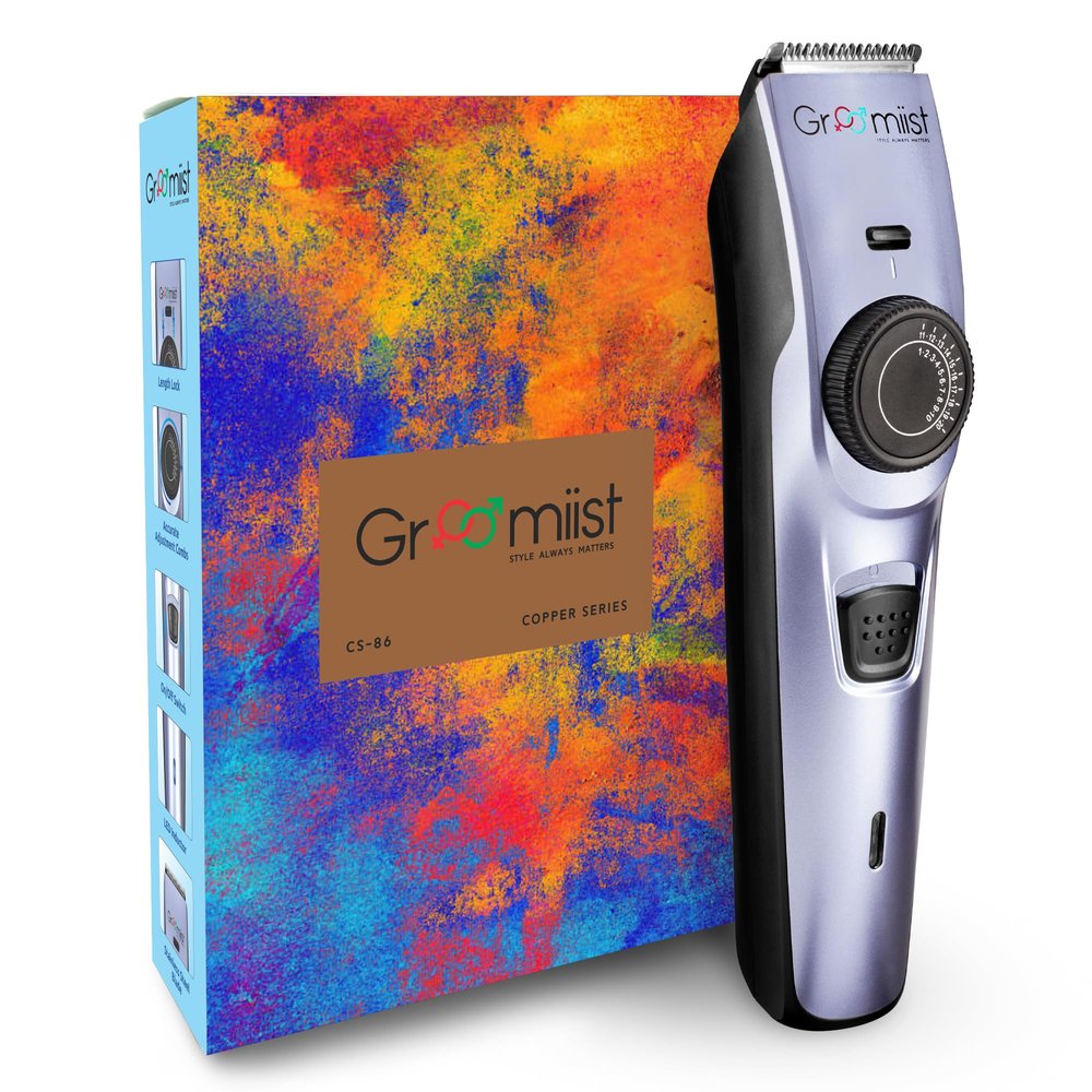 Groomiist Full Body Beard Face Hair Electric Trimmer for Men | Dry-Wet, Private Part Trimming for Man | Adjustable Dial 0.5mm-20mm Length Settings | Stainless Steel Blade 120Min Runtime