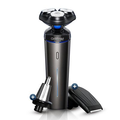 Groomiist All 3 in 1 Floating 3D Rotary Shaving Razor & Cordless Trimmer for Man | Full Body, Head, Face, Ear, Nose & Private Parts Hair Trimming for Men | IPX6 90-Min Runtime with Quick Dock Charging