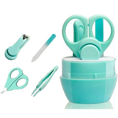 Emoly Baby Manicure Set, 4-in-1 Baby Grooming Kit, Premium Stainless Steel, Baby Nail Clippers, Scissor, File & Tweezer, Baby Nail Care Kit for Newborn, Infant & Toddler (Green)