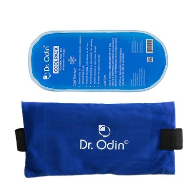 Dr. Odin Reusable Oval Cold Pack for Pain Relief with Washable Cotton Cover and Adjustable, Icepack