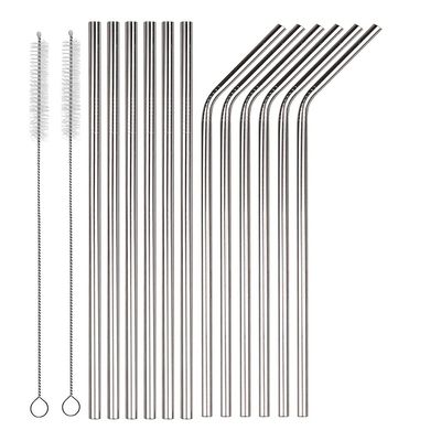 ECO365 Stainless Steel Straw with Cleaning Brush(6 Bent + 6 Straight)