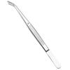 Dental tools-Stainless Steel Tweezers with Curved Serrated Tip Multipurpose Forceps for Family Oral Care Denture Teeth Cleaning view 1