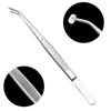 Dental tools-Stainless Steel Tweezers with Curved Serrated Tip Multipurpose Forceps for Family Oral Care Denture Teeth Cleaning view 2