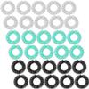 30 Pieces Spiky Sensory Finger Rings, Spiky Finger Ring/Acupressure Ring Set for Teens, Adults, Silent Stress Reducer and Massager (Black, Green, Silver), 30 Count (Pack of 1), Stainless Steel view 1