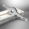 BRV MEN Wide Grip Slant Tweezers - All Stainless Steel - Hand-Filed Slanted Tips for Ultra-Precision - Tweezers for Eyebrows and Nose/Ear/Facial Hair - Professional Grade - (Silver) view 3