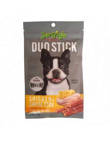 JerHigh Duo Stick Spinach With Cheese Stick 50 Gm (Pack Of 4), All Life Stages, Dogs