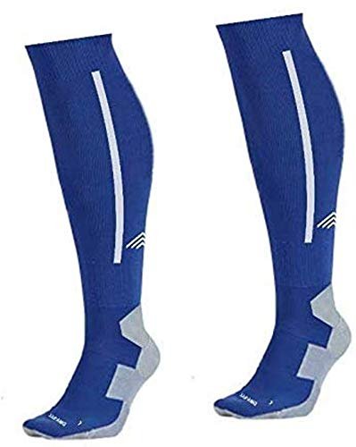 JUST CARE Medical & Athletic Compression Socks for Men, Nursing Performance Socks for Edema, Diabetic, Varicose Veins,Shin Splints,Running Marathon (Royal Blue With White)