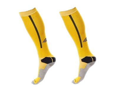 JUST CARE Medical & Athletic Compression Socks for Men, Nursing Performance Socks for Edema, Diabetic, Varicose Veins,Shin Splints,Running Marathon (Yellow With Black)
