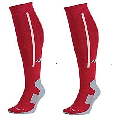 JUST CARE Medical & Athletic Compression Socks for Men, Nursing Performance Socks for Edema, Diabetic, Varicose Veins,Shin Splints,Running Marathon (Red With White)