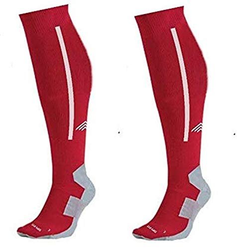 JUST CARE Medical & Athletic Compression Socks for Men, Nursing Performance Socks for Edema, Diabetic, Varicose Veins,Shin Splints,Running Marathon (Red With White)