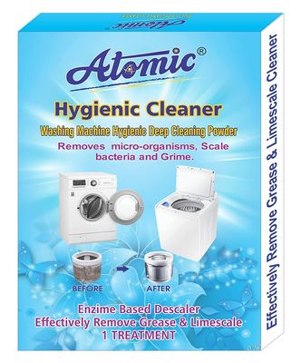 Atomic Washing Machine Cleaning Powder 150 gm to Clean Tub/Drum of Top & Front Load Washing Machine