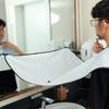 Tagve Beard Apron Bib Hair Catcher Guard for Shaving Trimming & Grooming Beard Cape with 2 Suction Cups to Attach to Mirror (White) view 4